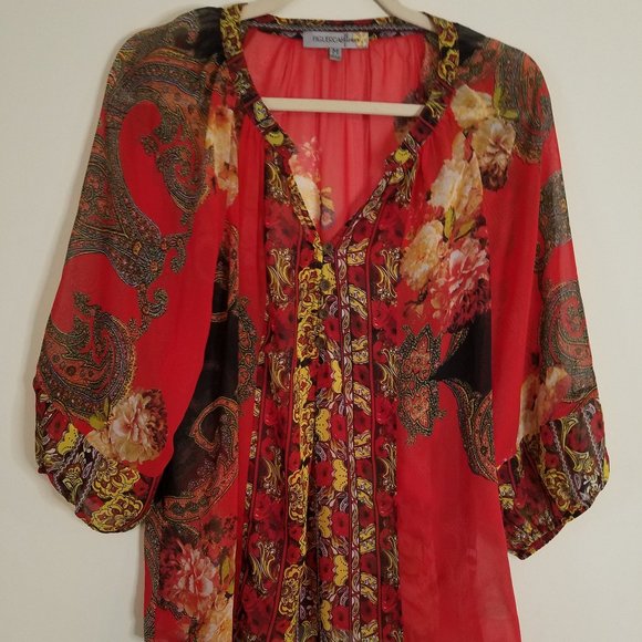 Figueroa & Flower floral top sz M - Picture 1 of 4